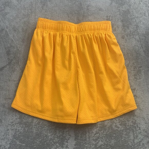 Inaka Power Shorts Mens Small Yellow Mesh Athletic Gym Logo Workout Activewear - Picture 9 of 9